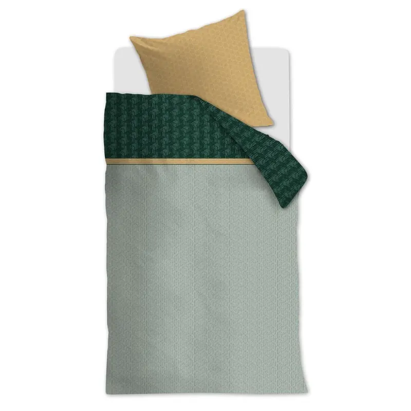 Beddinhouse Mako-Satin Bettwäsche Grunnar Green + 1x 1 , 1 Grün 155x220, 155 x 220 cm
