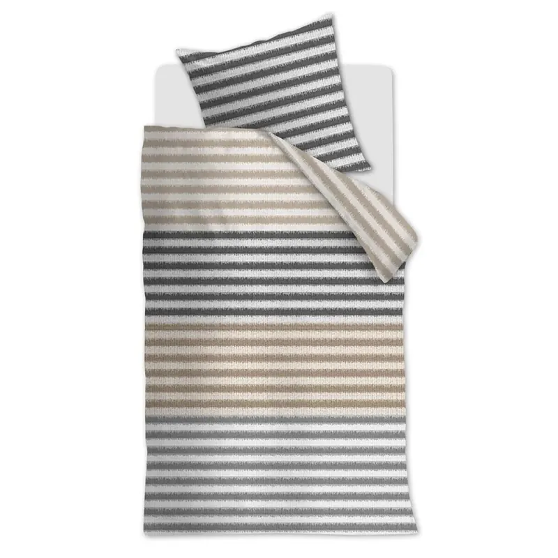 Beddinhouse Mako-Satin Bettwäsche Misha Grey + 1x 1 , 1 135x200, 135 x 200 cm Grau