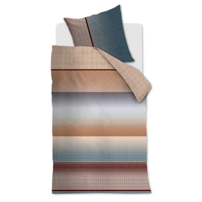 Beddinhouse Mako-Satin Bettwäsche O Tte Blue + 1x 1 , 1 155x220, 155 x 220 cm blau