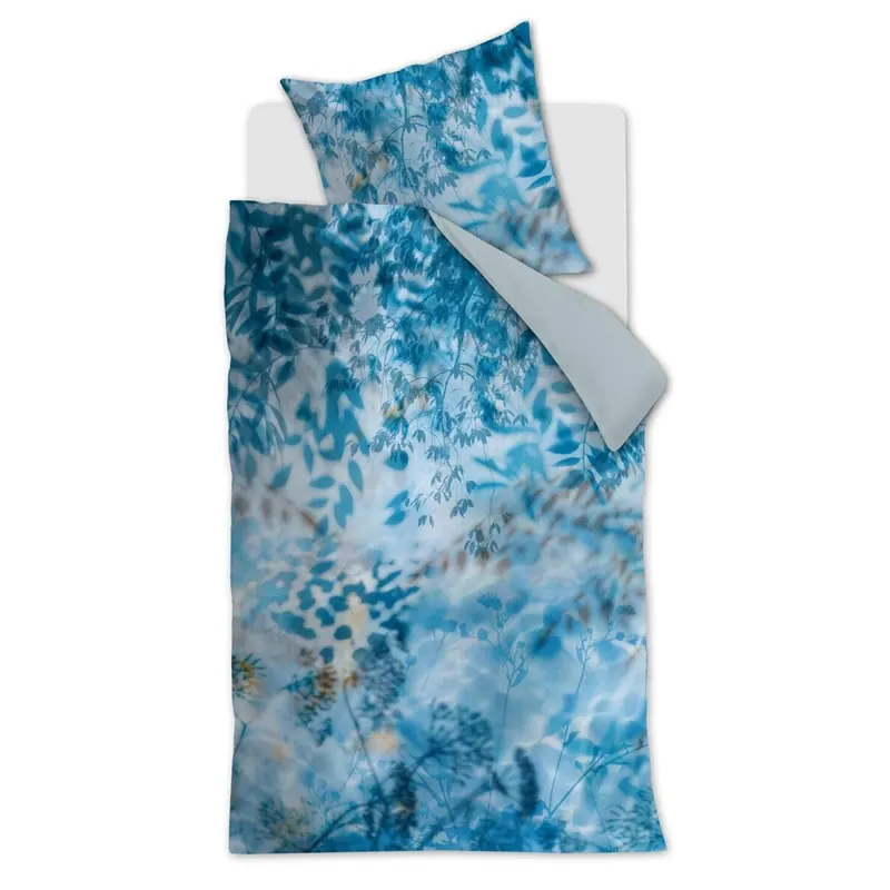 Beddinhouse Mako-Satin Bettwäsche Ombre Blue Grey + 1x 1 , 1 Blau 135x200, 135 x 200 cm Grau