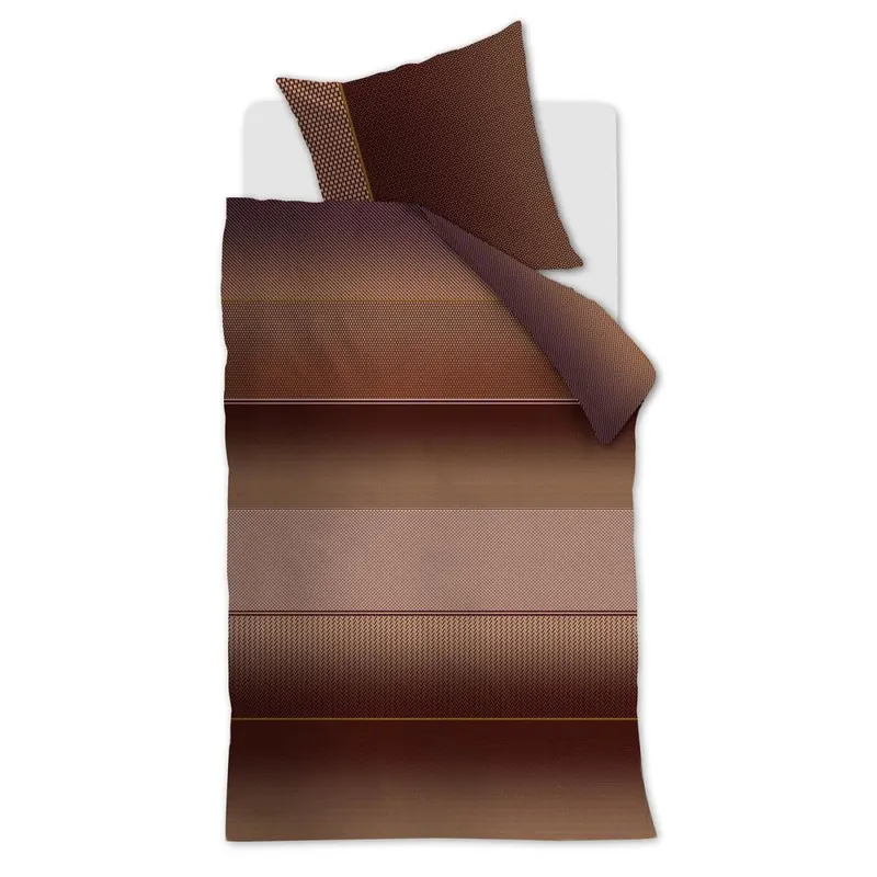 Beddinhouse Mako-Satin Bettwäsche Sha Terra + 1x 1 , 1 Terrakotta 135x200, 135 x 200 cm orange