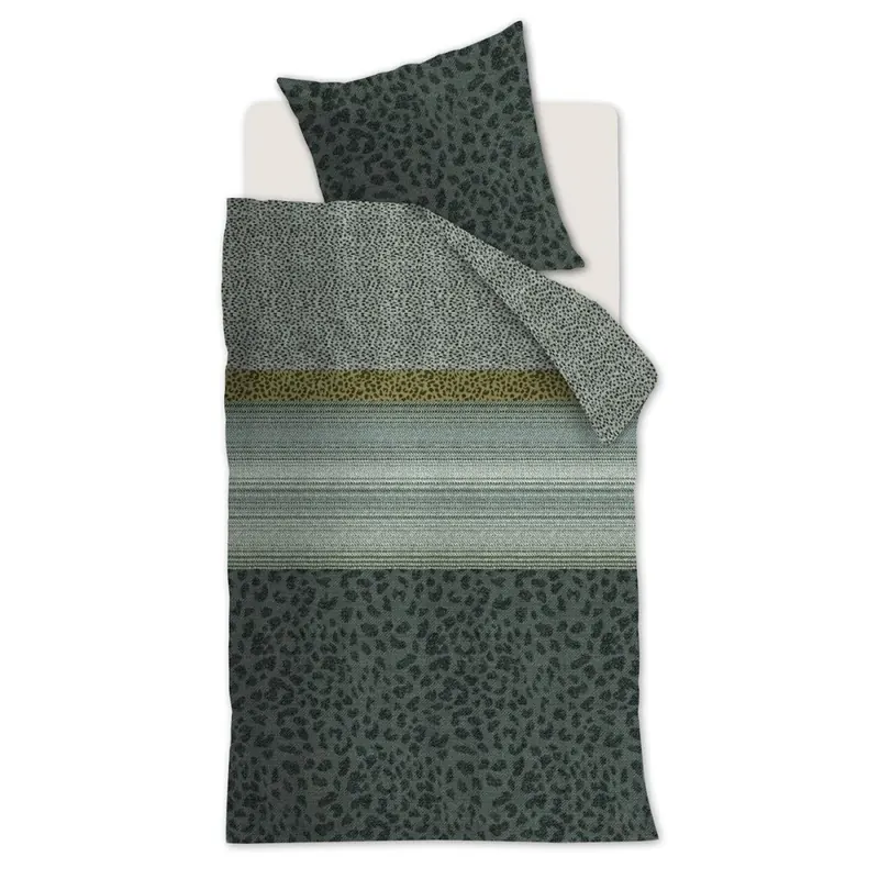 Beddinhouse Mako-Satin Kissenbezug Feis Green 1 80x80, 80 x 80 cm grün