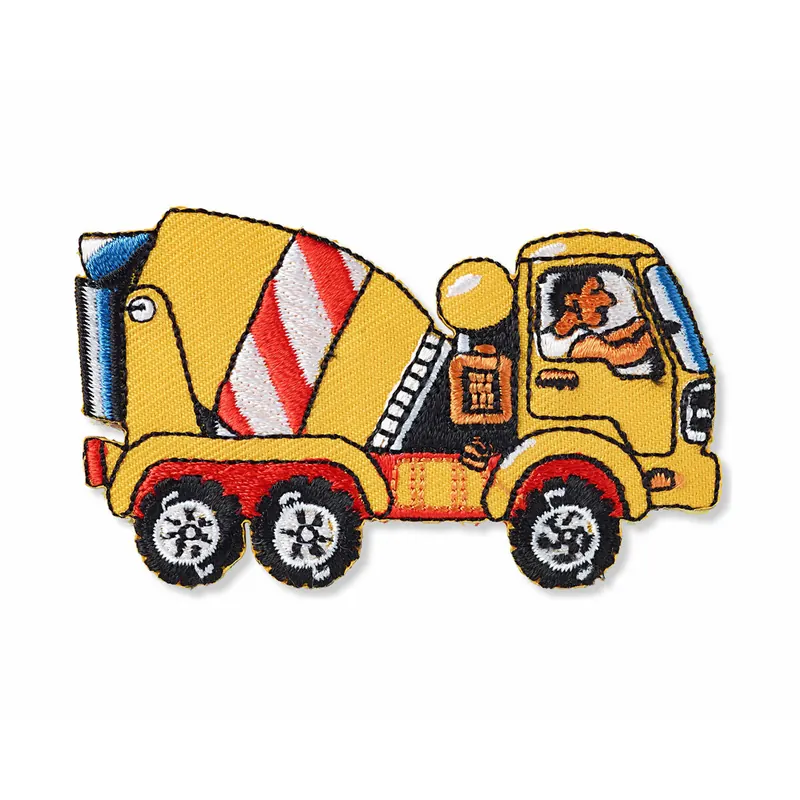Bestickte Applikation BAUFAHRZEUG mit Fahrer, Betonmischer, Prym