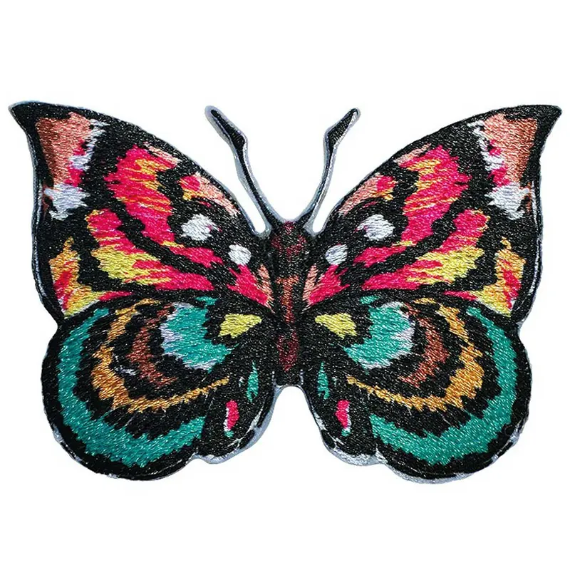 Bestickte Applikation SCHMETTERLING, pink-türkisgrün, Prym
