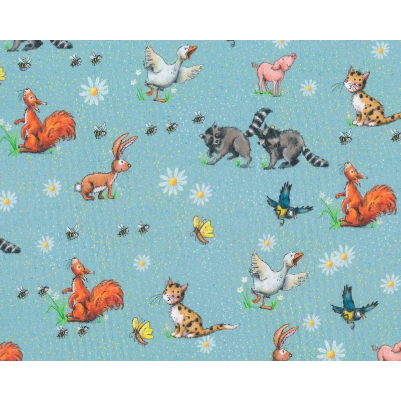 Bio-Baumwolljersey SWEET LIFE, Tiere, Tante Gisi