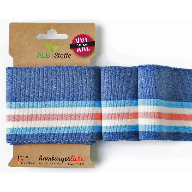Bio-Bündchen CUFF ME COLLEGE CHECK POINT, jeansblau, Albstoffe