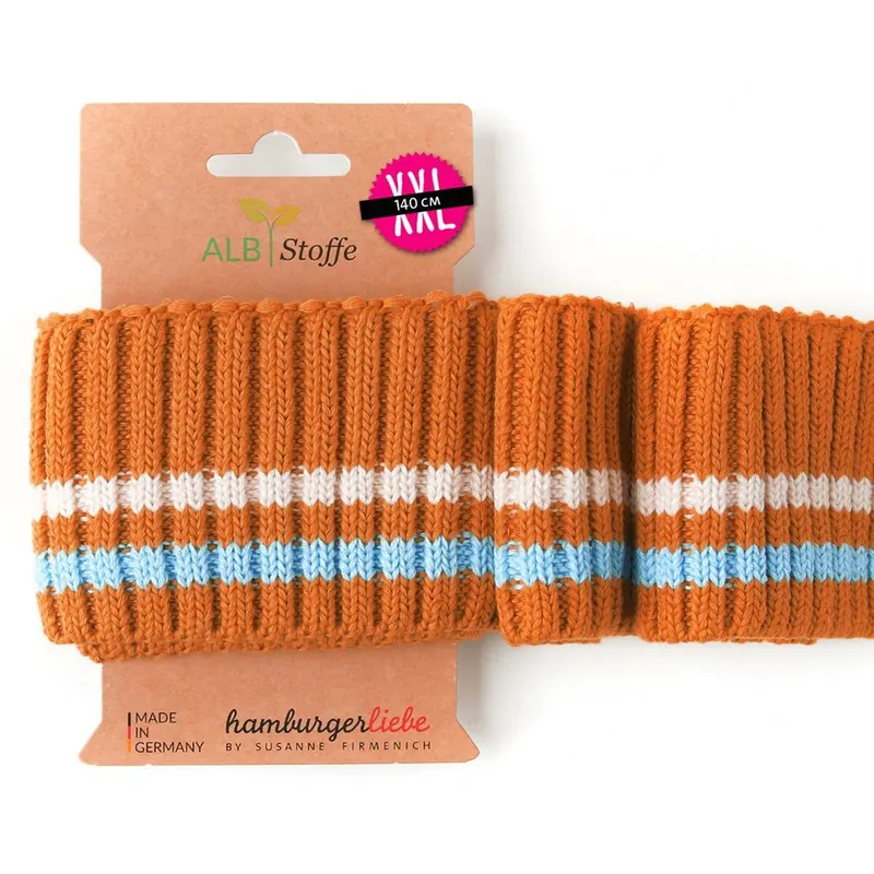 Bio-Bündchen CUFF ME COZY STRIPE, orange-blau