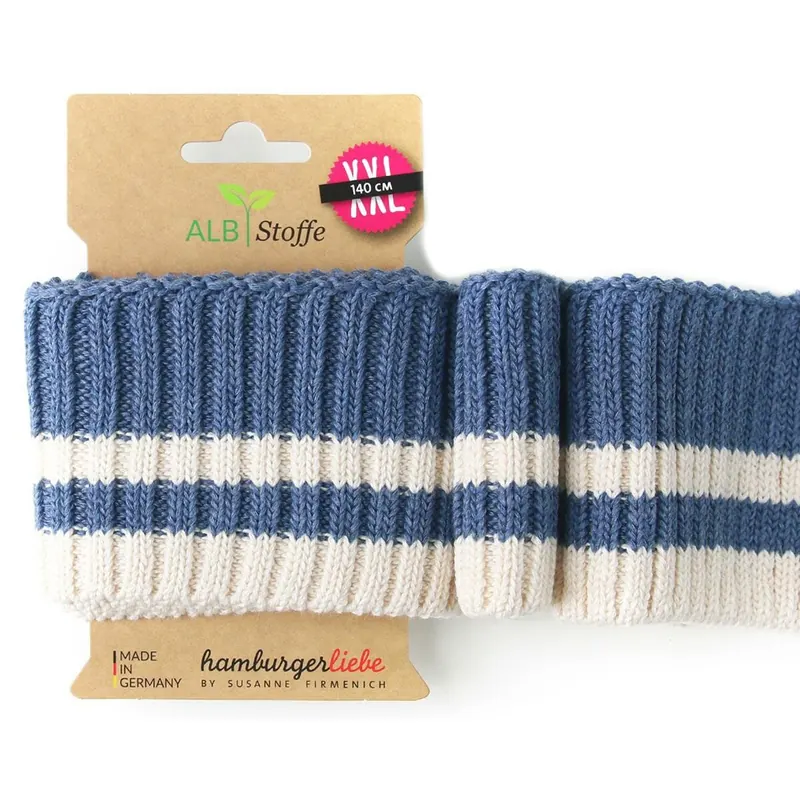 Bio-Bündchen CUFF ME COZY STRIPE, taubenblau