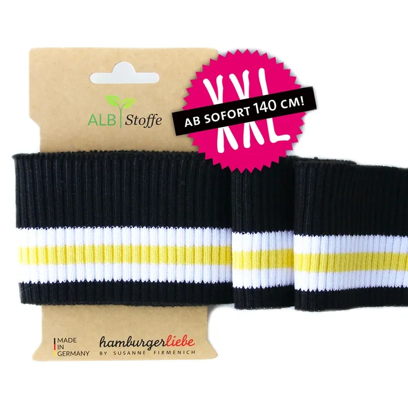 Bio-Bündchen CUFF ME RIPPED, schwarz, Hamburger Liebe