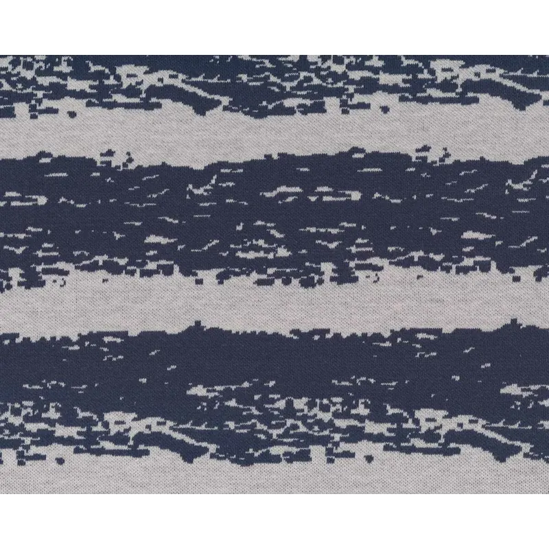 Bio-Jacquard-Strick COZY JUNGLE, Streifen, marineblau