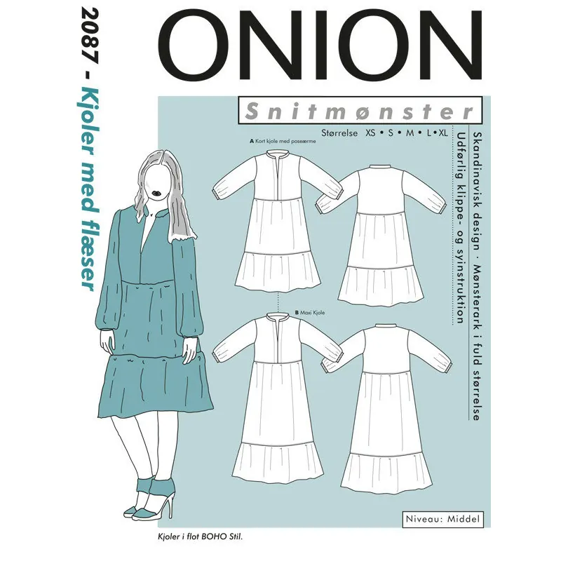 Boho-Kleid, Schnittmuster ONION 2087