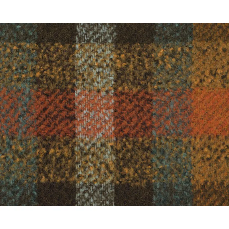 Bouclé-Strickstoff mit Alpaka FENRIS, Karomuster, limette, Hilco