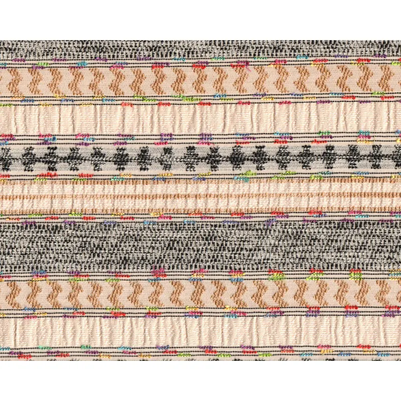 Bouclé-Webstoff INDIAN SUMMER, Ethno-Streifen, burda style