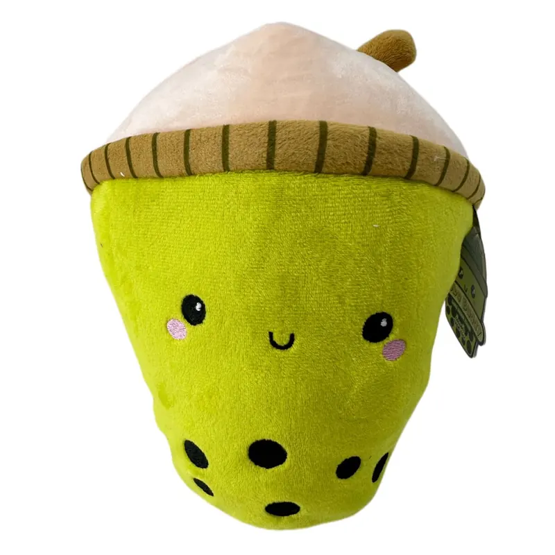 Bubble Tea Plüschtier 26 cm – Boba Kuscheltier Kissen für Kinder grün
