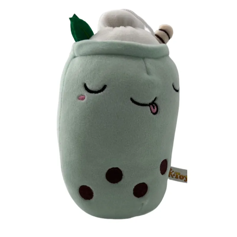 Bubble Tea Plüschtier Boba Kuscheltier Plüschpuppen Weiche Bubble Tea Kuscheltier Tee Weiche Puppe Teetasse Kissen Kinderspielzeug (grün, 30 cm)
