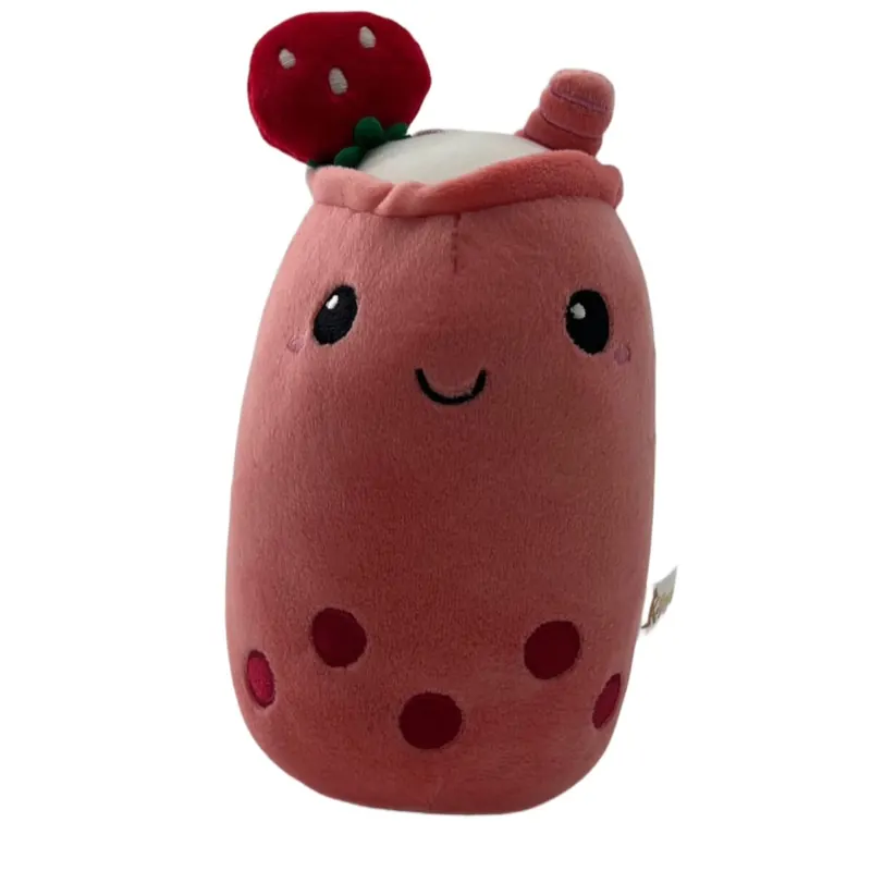 Bubble Tea Plüschtier Boba Kuscheltier Plüschpuppen Weiche Bubble Tea Kuscheltier Tee Weiche Puppe Teetasse Kissen Kinderspielzeug (rot, 30 cm)