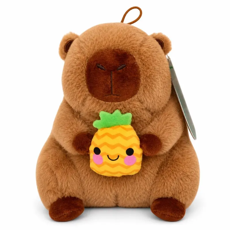 Capybara Kuscheltier 20 cm mit Frucht Ananas Anhänger weich Plüschtier Kinder Deko Geschenk