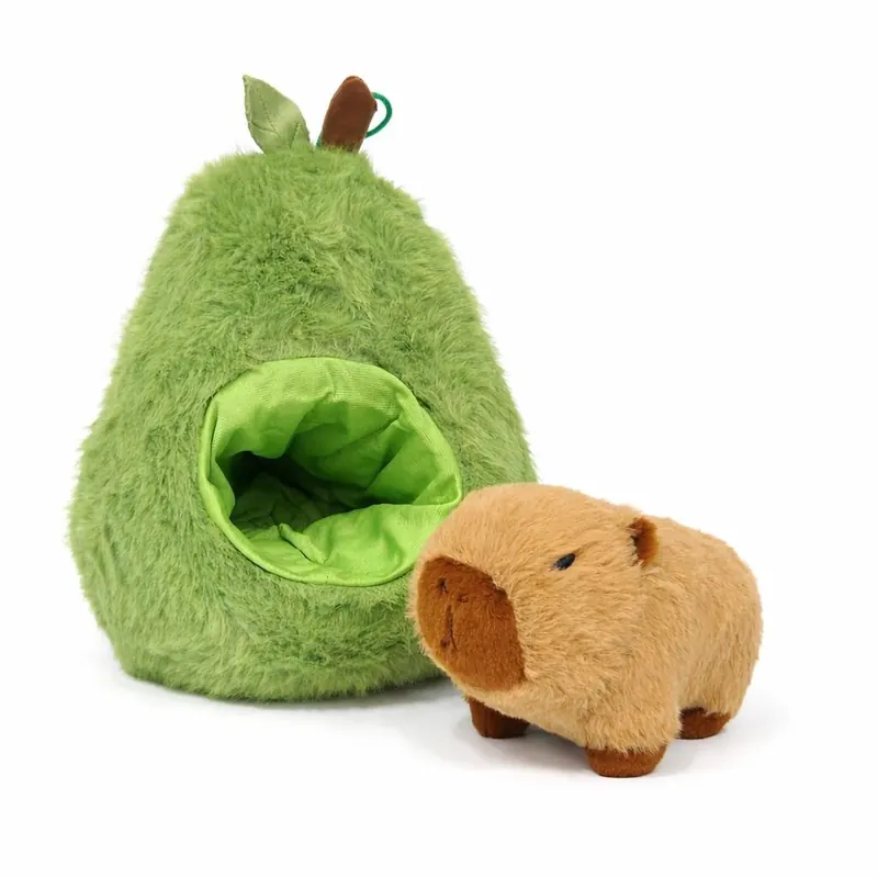 Capybara Kuscheltier braun Figur Plüsch 33 cm Plüsch Capybara in Avocado grün