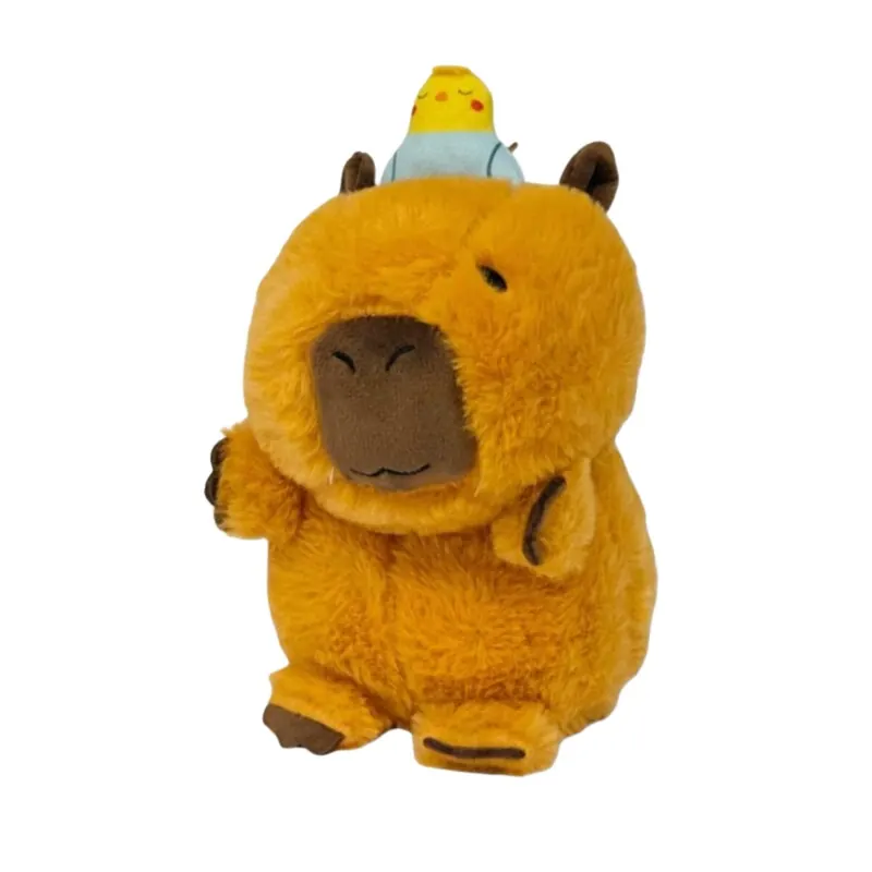 Capybara Kuscheltier braun Figur Plüsch 35 cm Plüsch Capybara Küken braun gelb