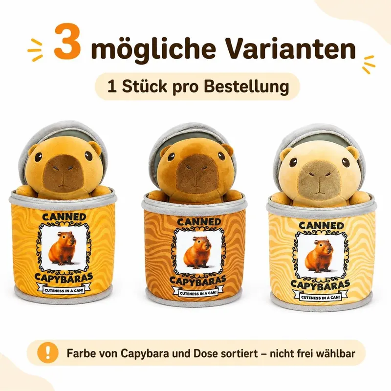 Capybara Kuscheltier in Dose, Plüschtier sortiert, ca. 19 cm weich Kinder Deko Geschenk