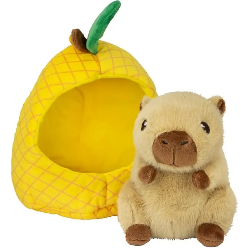 Capybara Plüschtier Kuscheltier 18cm im Früchte-Versteck braun Ananas