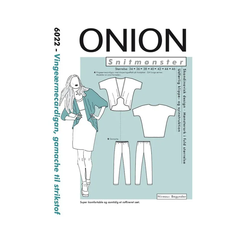 Cardigan mit Flügelärmeln und Leggings, Schnittmuster ONION 6022