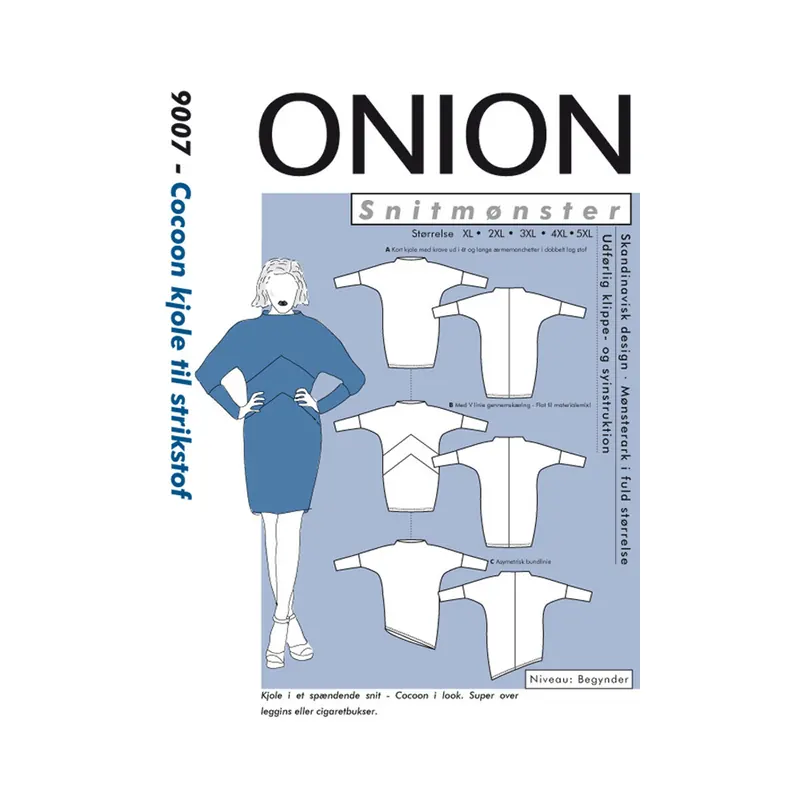 Cocoon-Kleid aus Jersey, PLUSGRÖSSE, Schnittmuster ONION 9007