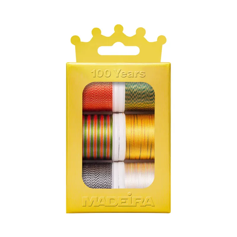 Crown-Box Stickgarne RAYON FARBVERLAUF, 6 x 200 m, Madeira