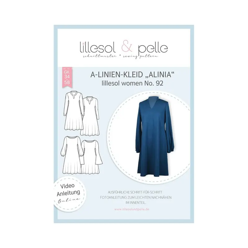 Damen-Schnittmuster A-Linien-Kleid ALINIA, lillesol women No.92