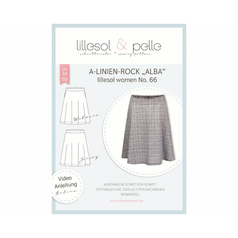 Damen-Schnittmuster A-Linien-Rock ALBA, lillesol women No.66