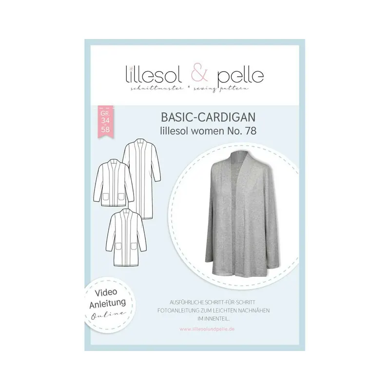 Damen-Schnittmuster Basic-Cardigan, lillesol women No.78