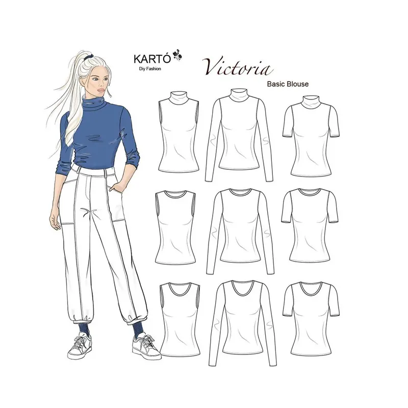 Damen-Schnittmuster Basic Shirt VICTORIA, Kartó