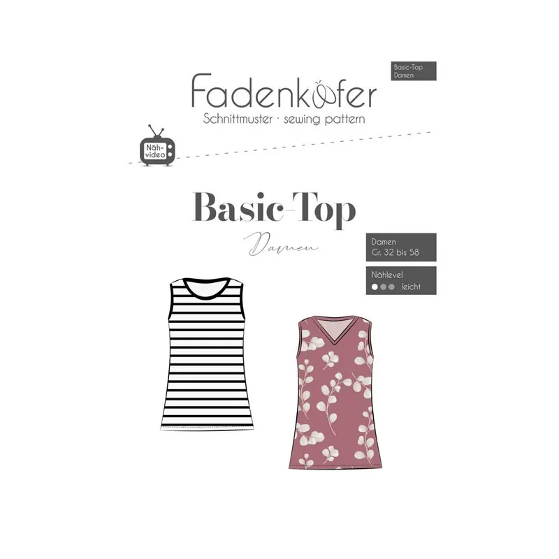 Damen-Schnittmuster Basic-Top, fadenkäfer