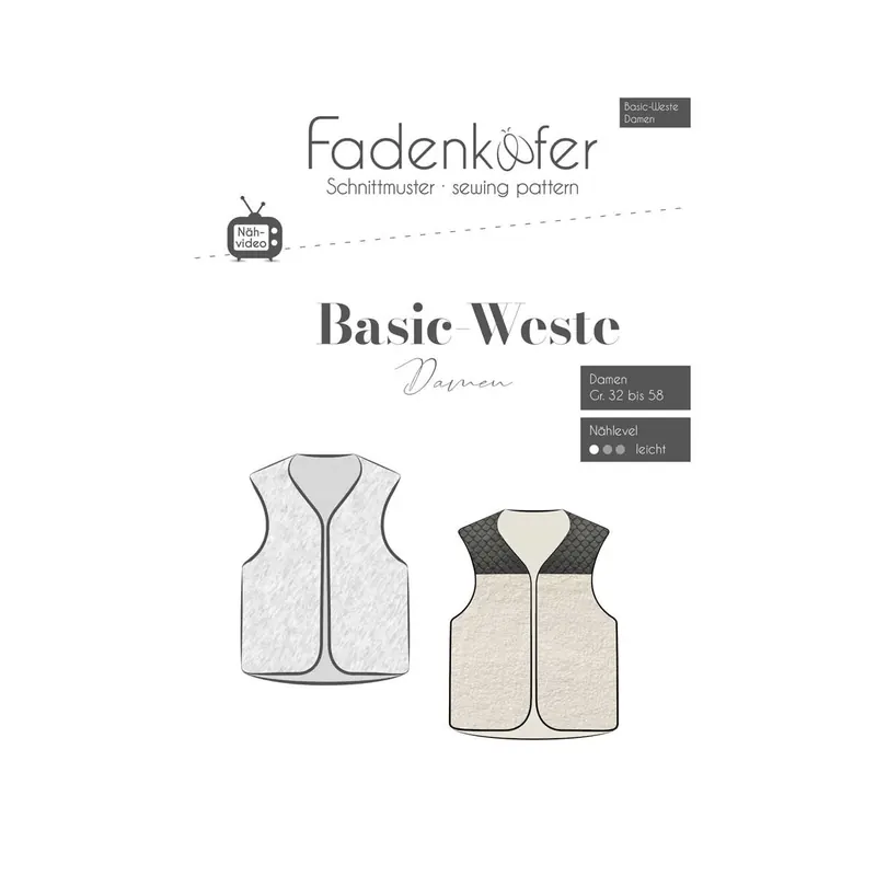 Damen-Schnittmuster Basic-Weste, fadenkäfer