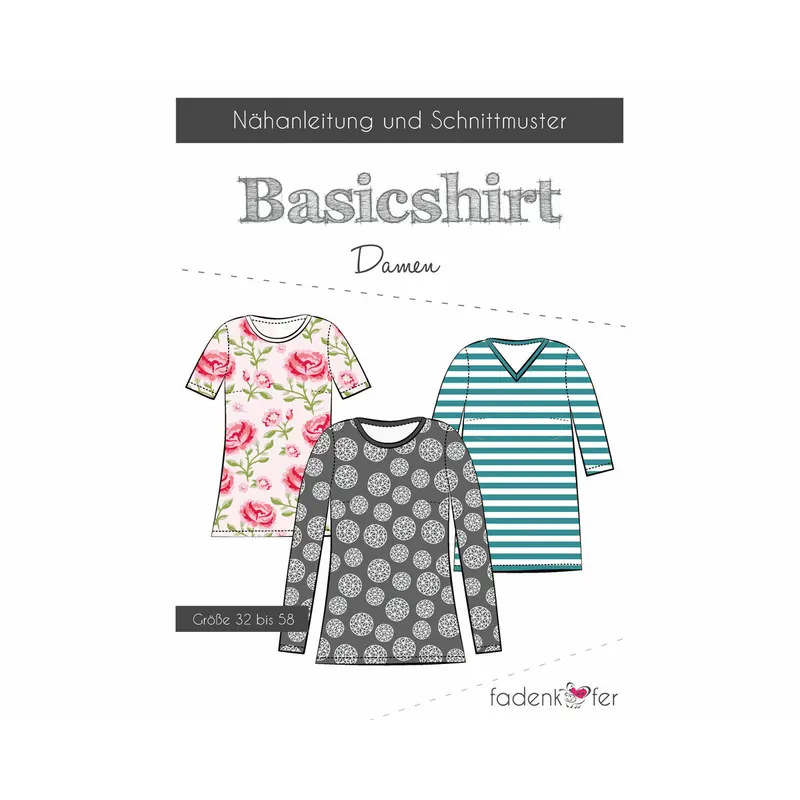 Damen-Schnittmuster Basicshirt, fadenkäfer