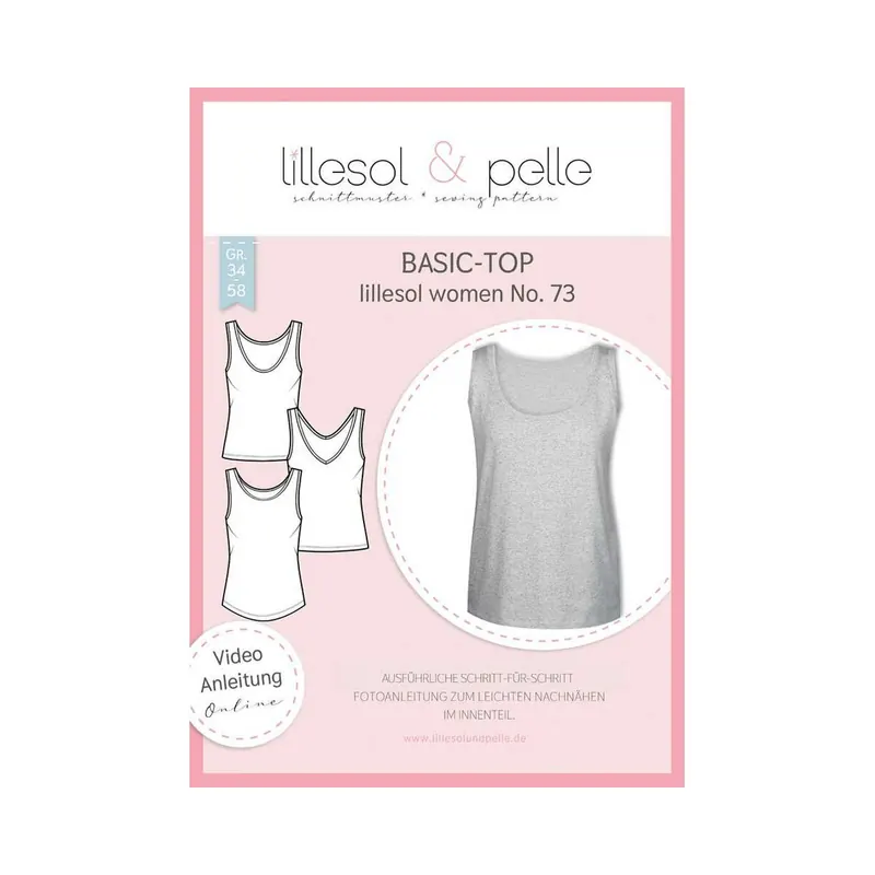 Damen-Schnittmuster Basictop, lillesol women No.73