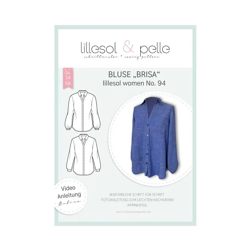 Damen-Schnittmuster Bluse BRISA, lillesol women No.94
