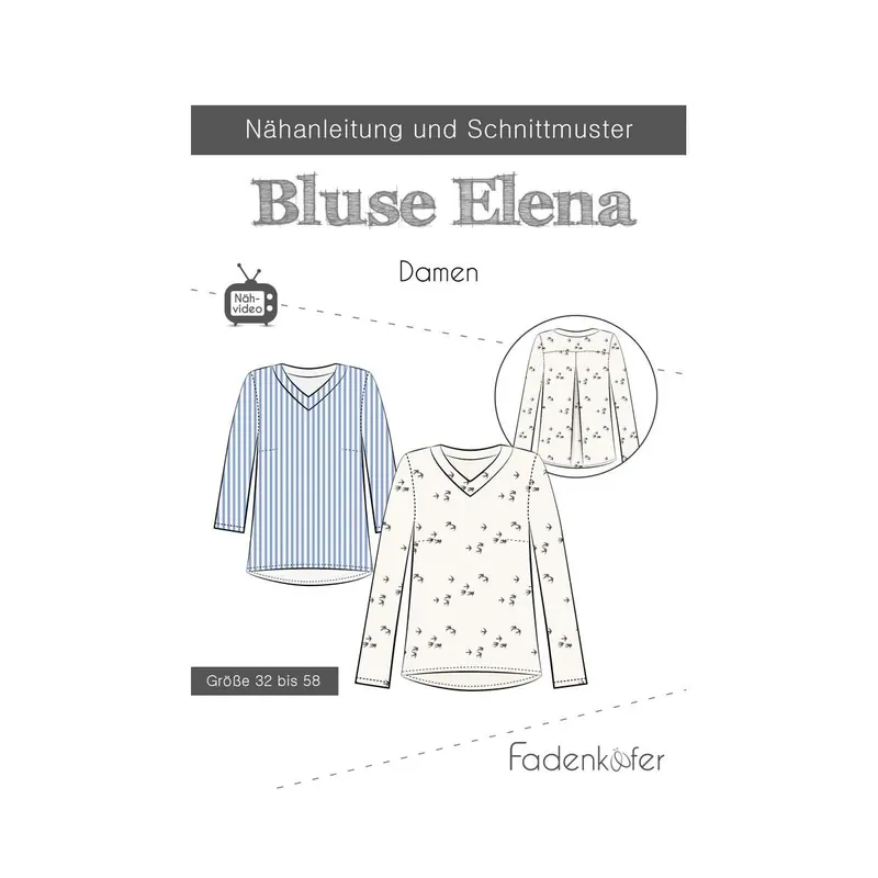 Damen-Schnittmuster Bluse ELENA, fadenkäfer
