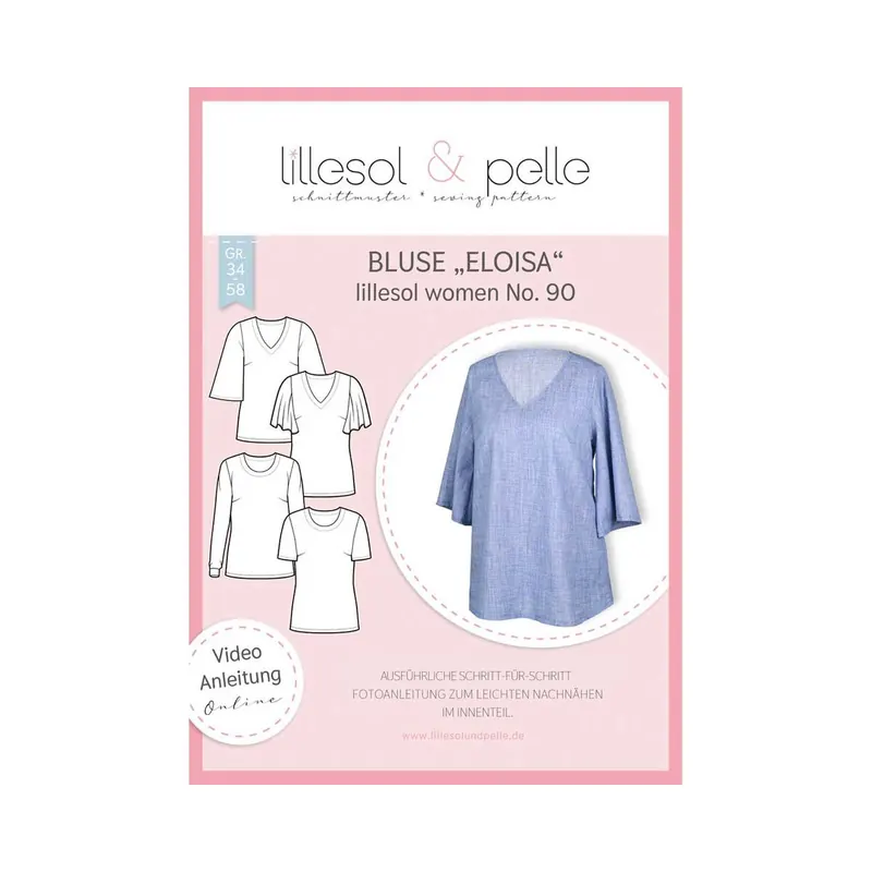 Damen-Schnittmuster Bluse ELOISA, lillesol women No.90