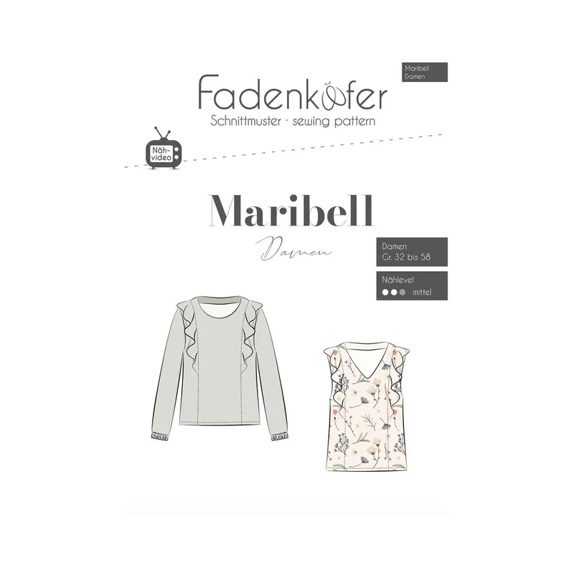 Damen-Schnittmuster Bluse MARIBELL, fadenkäfer