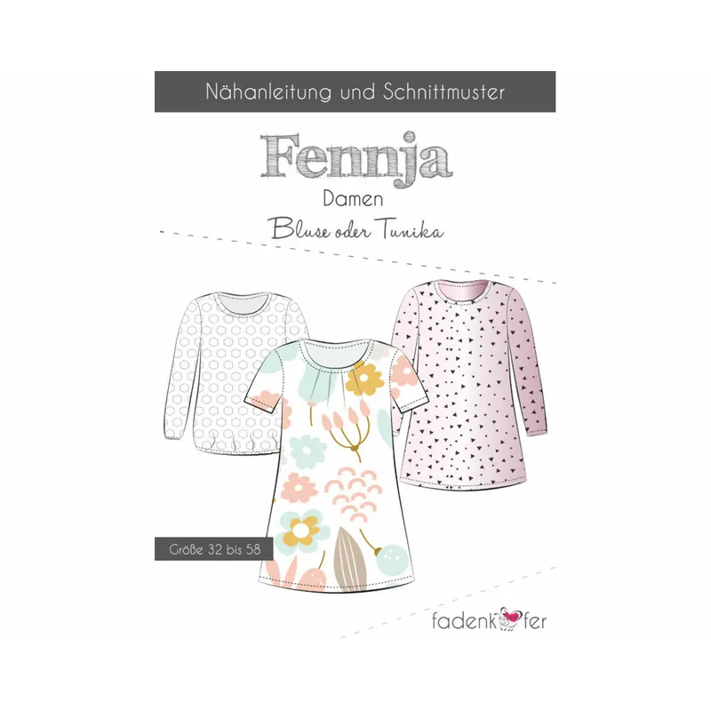 Damen-Schnittmuster Bluse oder Tunika FENNJA, fadenkäfer