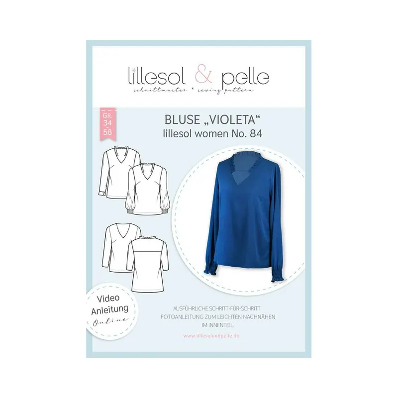 Damen-Schnittmuster Bluse VIOLETA, lillesol women No.84