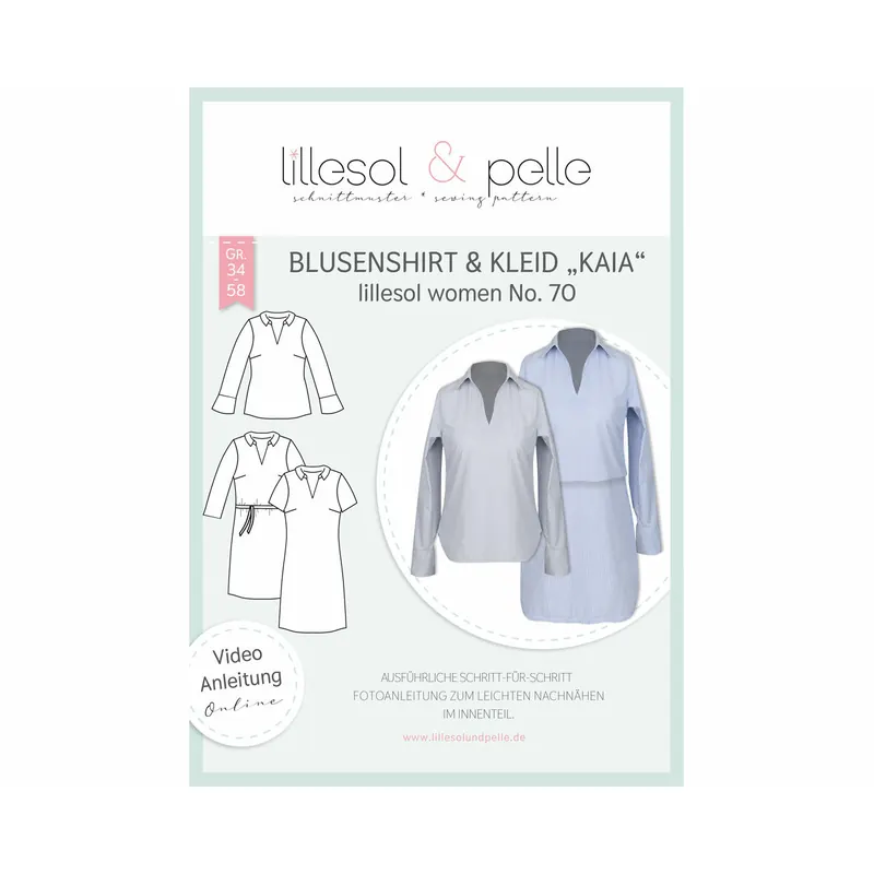 Damen-Schnittmuster Blusenshirt & Kleid KAIA, lillesol women No.70