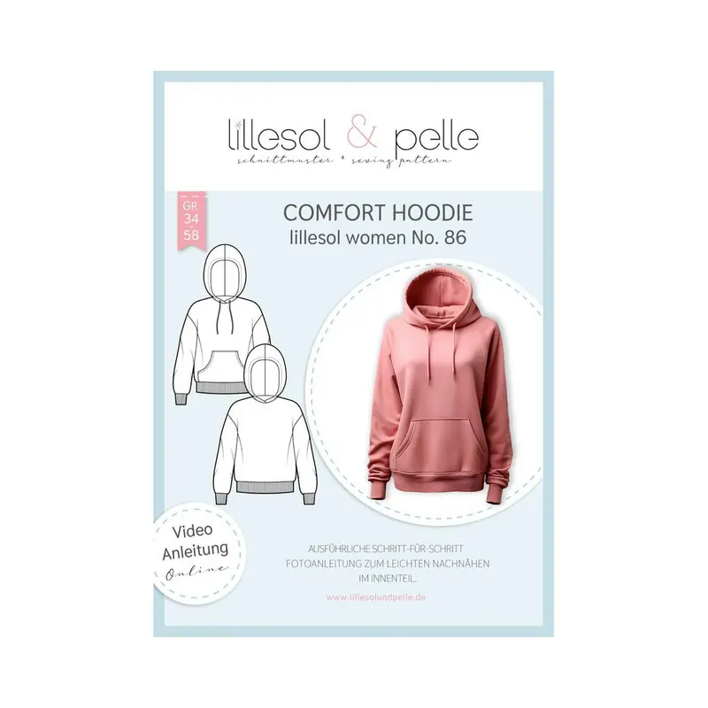 Damen-Schnittmuster Comfort Hoodie, lillesol women No.86