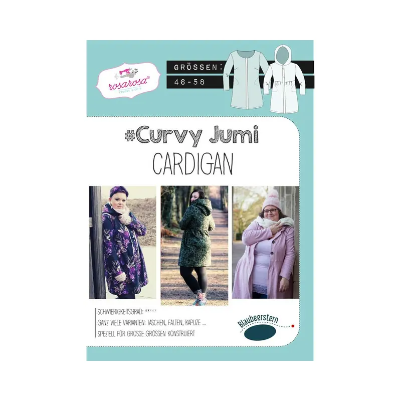 Damen-Schnittmuster Curvy Jumi CARDIGAN, Blaubeerstern