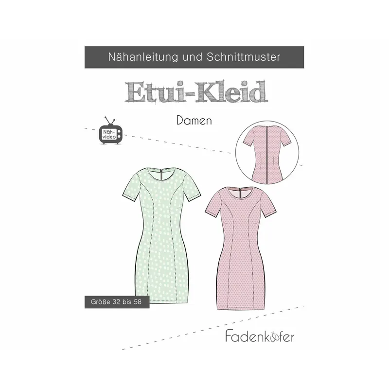 Damen-Schnittmuster ETUIKLEID, fadenkäfer
