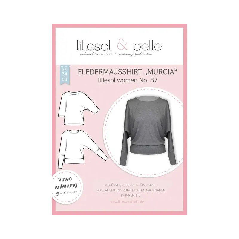 Damen-Schnittmuster Fledermausshirt MURCIA, lillesol women No.87