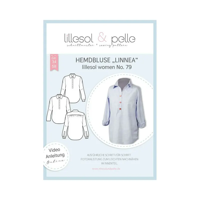 Damen-Schnittmuster Hemdbluse LINNEA, lillesol women No.79