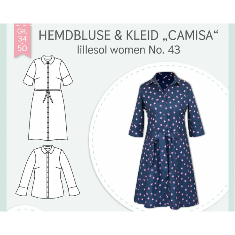 Damen-Schnittmuster Hemdblusenkleid CAMISA, lillesol women No.43