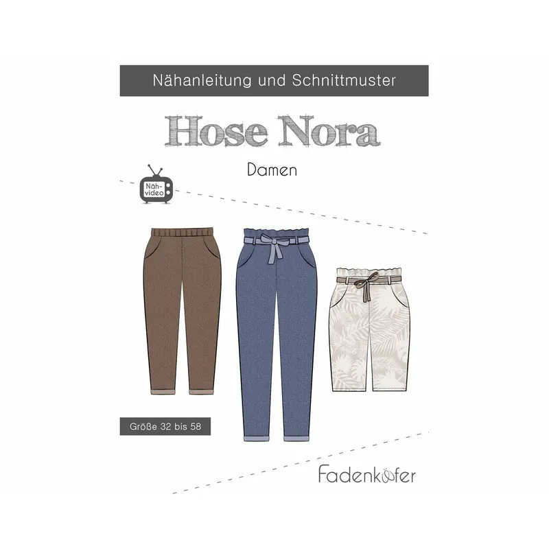Damen-Schnittmuster Hose NORA, fadenkäfer